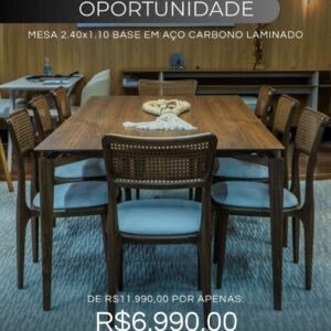 Mesa 2,40 x 1,10 – base em aço carbono